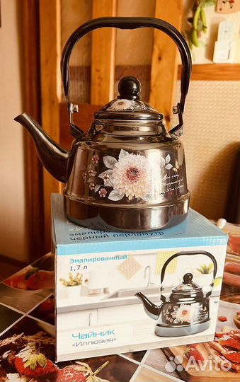 Чайник эмалированный новый