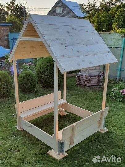 Деревянная Песочница с крышей