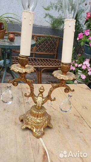 Старинный бронзовый подсвечник