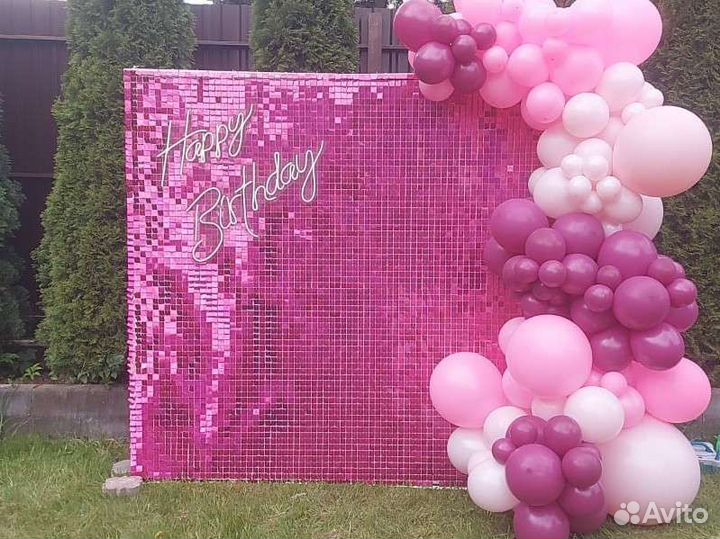 Фотозона в Аренду - Из розовых паеток
