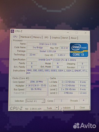 Материнская плата с процессором и памятью