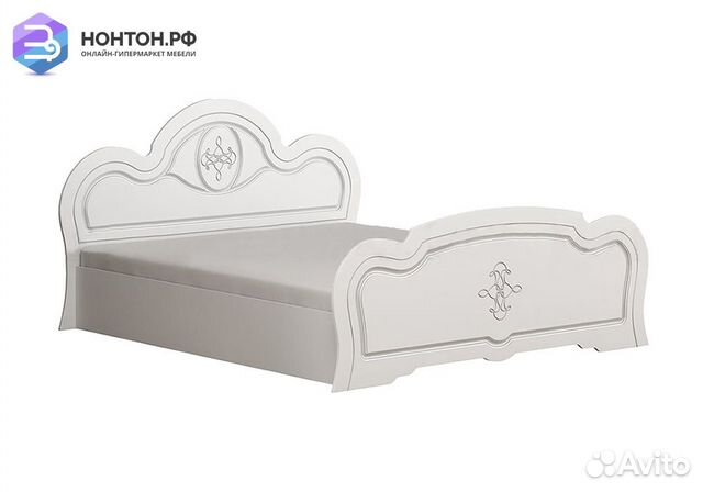 Кровать Каролина белый глянец / белый