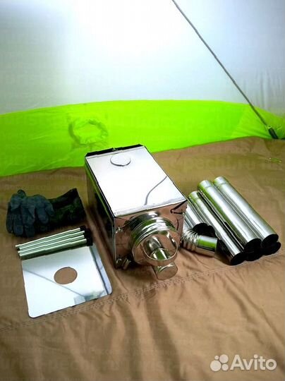 Печь для отопления палатки Малая на 15 л. c 3D экр