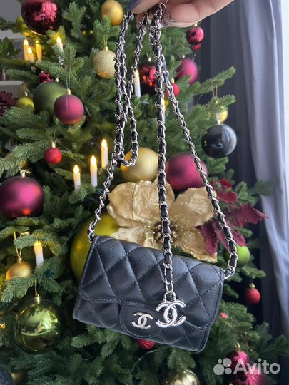 Сумка Chanel mini украшение натуральная кожа