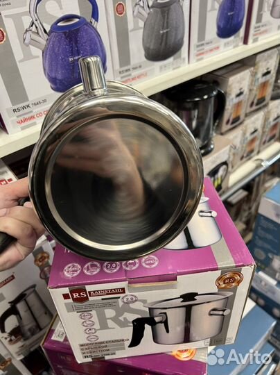 Молочник из нержавеющей стали с крышкой 2л