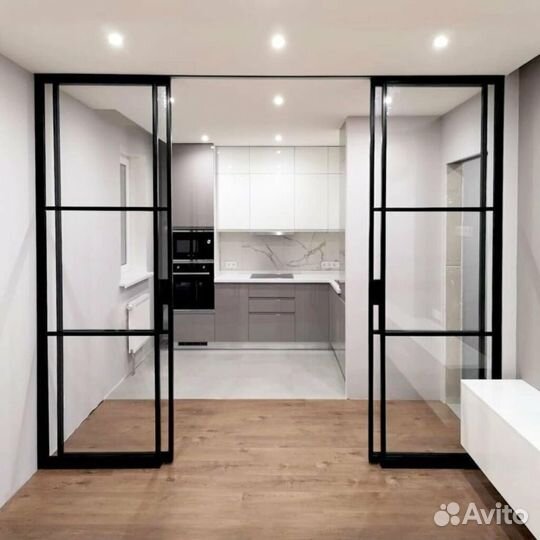 Раздвижные перегородки из стекла