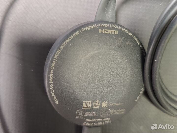 Google chromecast 2 оригинал Европа NC2-6A5