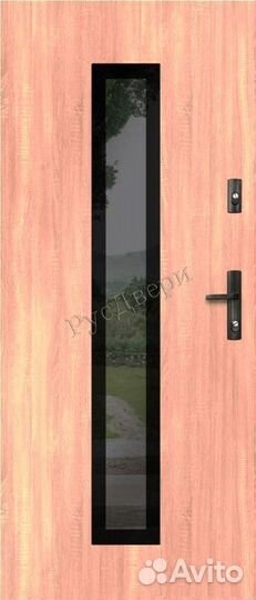 Входная железная дверь с окном для дома и дачи