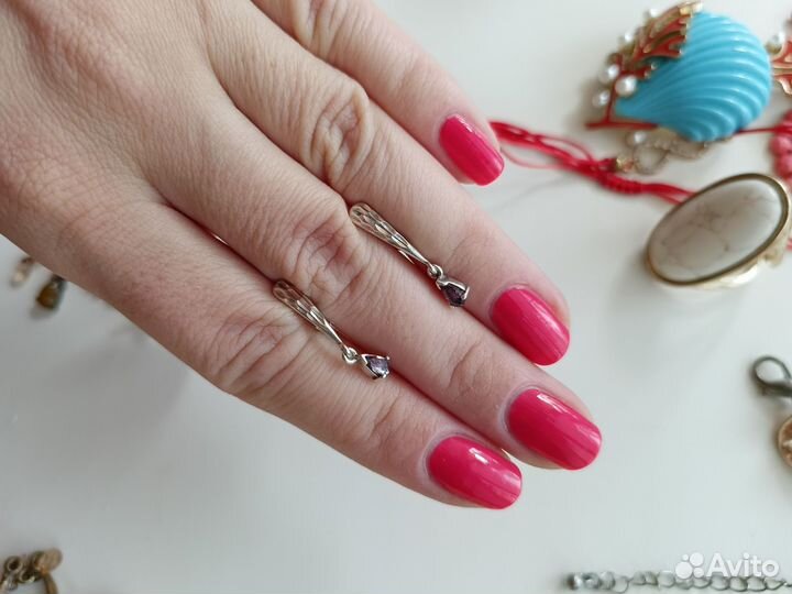 Серьги серебряные с аметистом