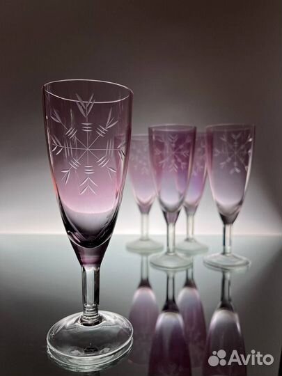 Бокалы цветной хрусталь СССР