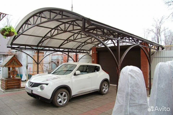 Навесы для автомобиля. Кованые козырьки и навесы