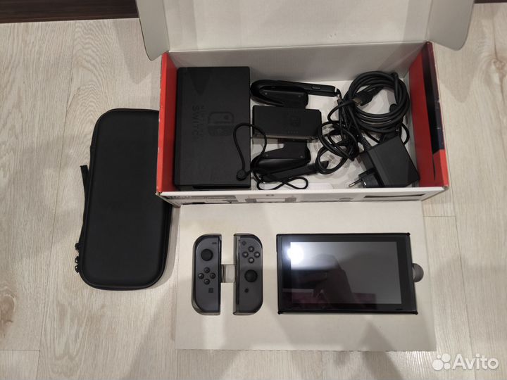 Nintendo switch rev 2 прошитая чип+sd128gb