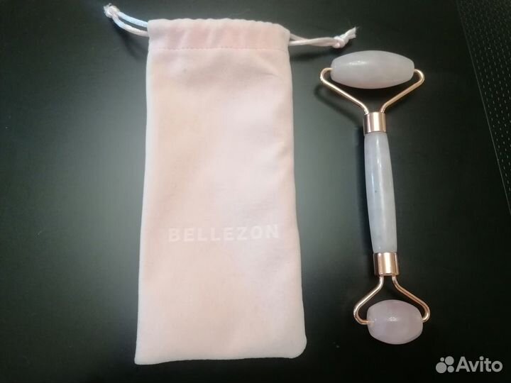 Массажер-роллер для лица и шеи Bellezon роз.кварц