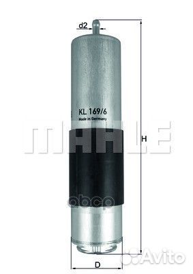 Фильтр топливный KL169/6D Mahle/Knecht