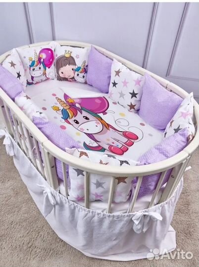 Бортики в кроватку для девочки