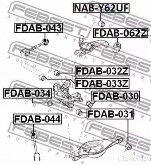 Febest fdab062Z сайлентблок задний заднего верхнег