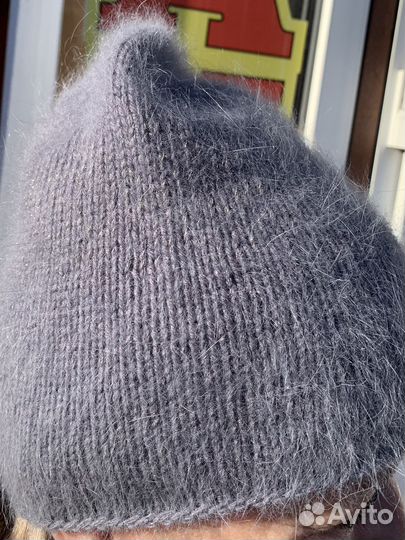 Шапка бини женская вязаная ручная работа