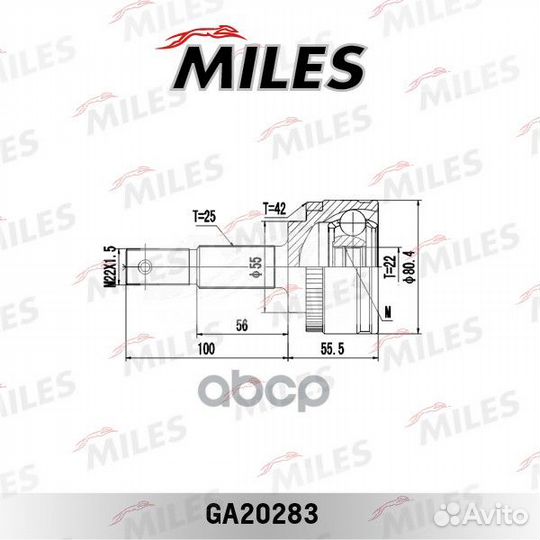 Шрус nissan almera 1.5 00- нар.(ABS) ga20283 Miles