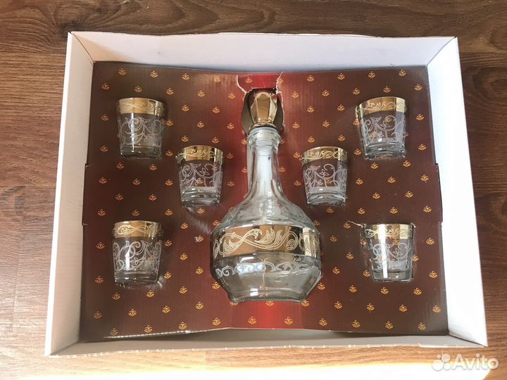 Гусь хрустальный набор стопки/рюмки и графин