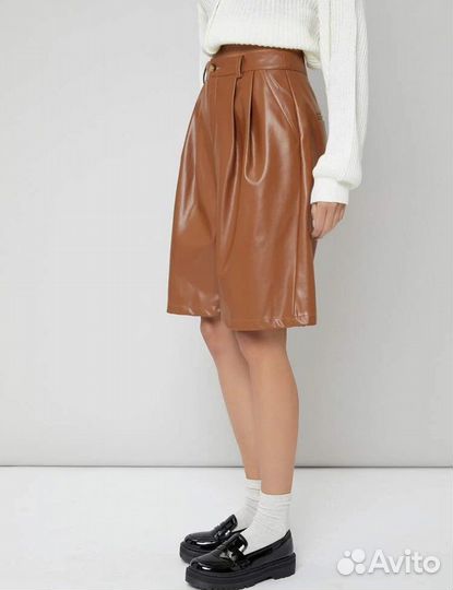 Шорты женские кожаные бермуды XS-S