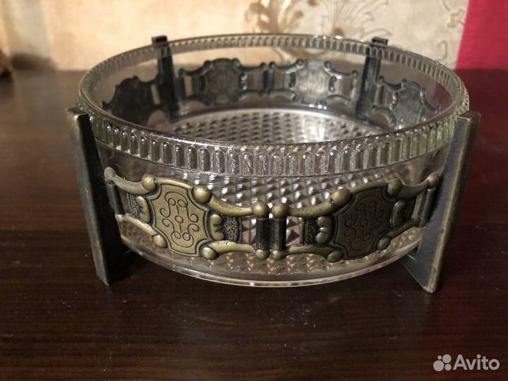 Конфетница с бронзовой оправой СССР