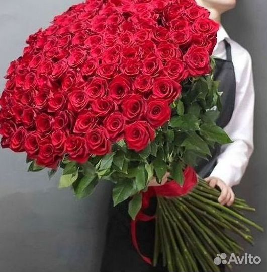 Розы высокие Доставка цветов