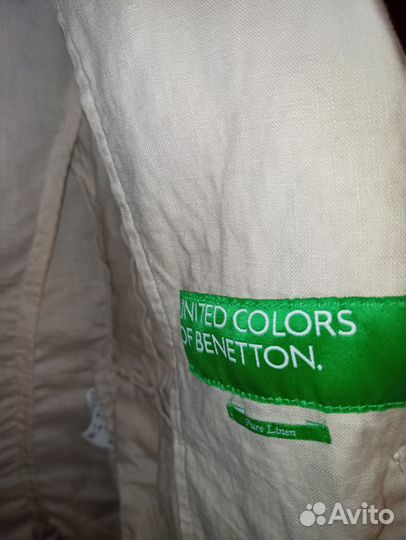 Льняной пиджак/ жакет United colours of Benetton