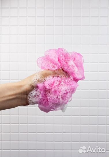 Мочалка для тела опт. Цвет Розовый