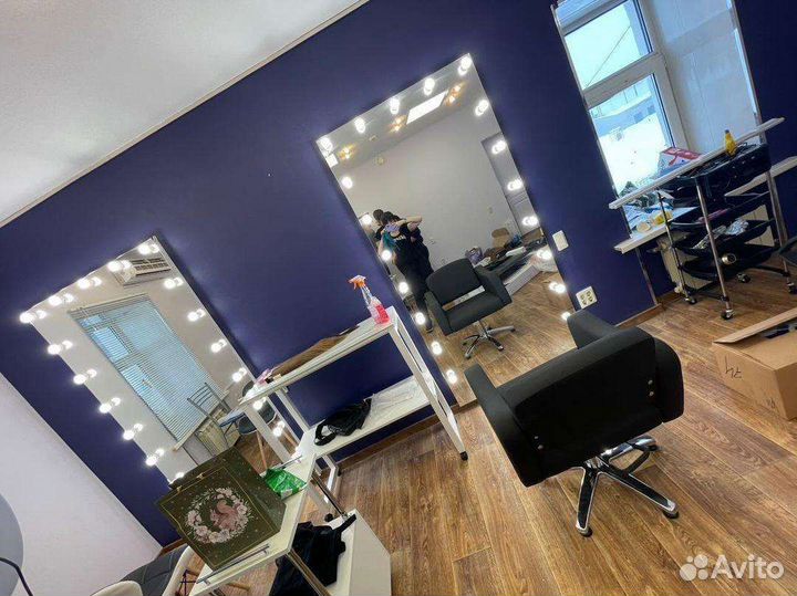 Гримерное зеркало без рамы с лампочками