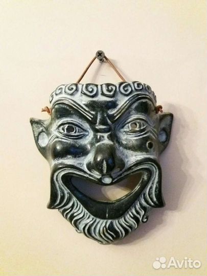 Маска керамическая Сатир, Греция