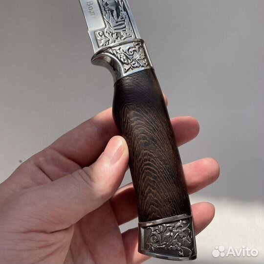 Нож с гравировкой Волк,ножны