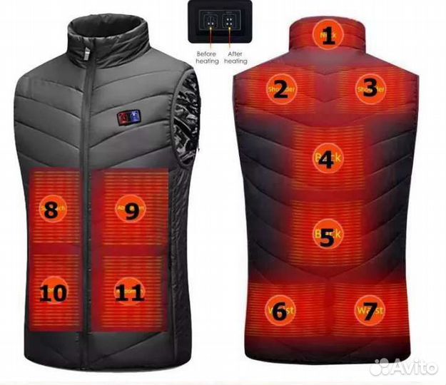 Хит продаж. Жилет с подогревом от USB, для М и Ж