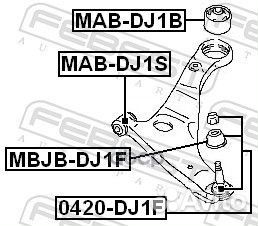 Сайлентблок задний переднего рычага MAB-DJ1B