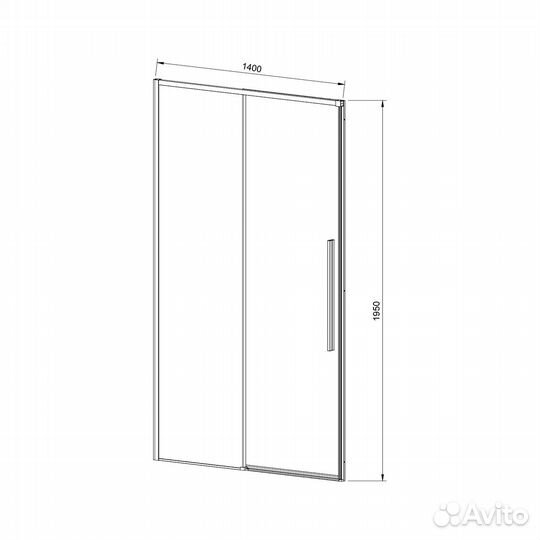 Душ. дверь Vincea 140x195 Черный vds-4sn140clb