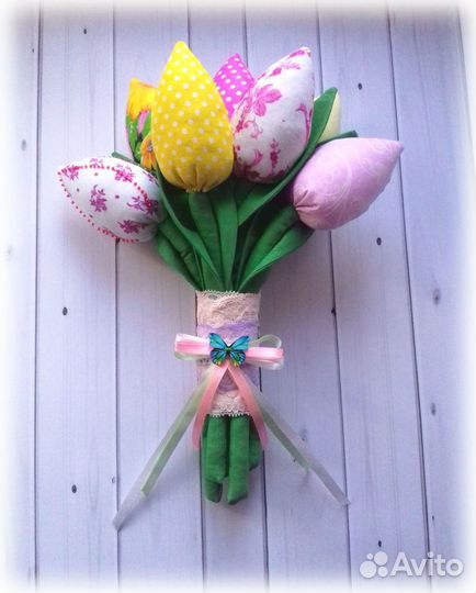 Текстильные тюльпаны Тильда