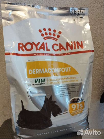 Корм для собак royal canin dermacomfort mini 3кг