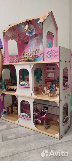 Кукольный домик для барби с мебелью
