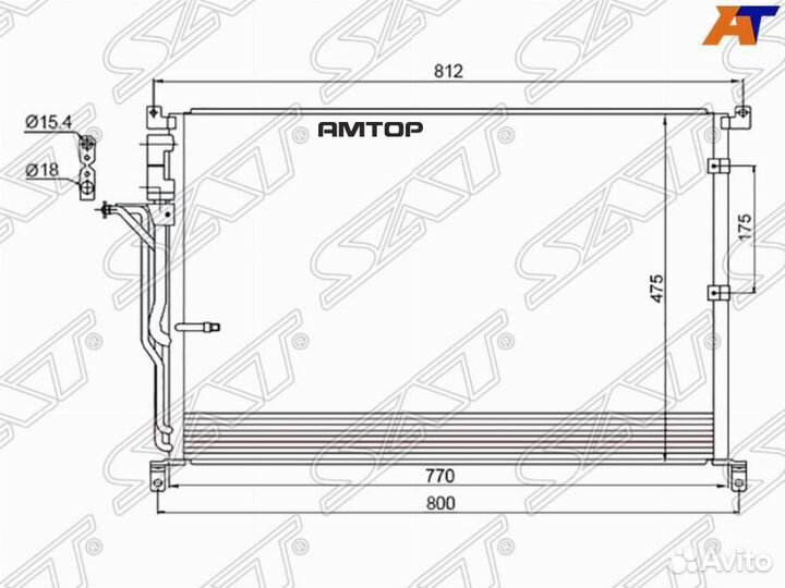 SAT ST-AD02-394-0 Радиатор кондиционера audi A8 02