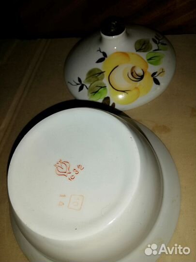 Масленка фарфор СССР, новая