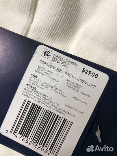 Polo ralph lauren носки (комплект 6шт)