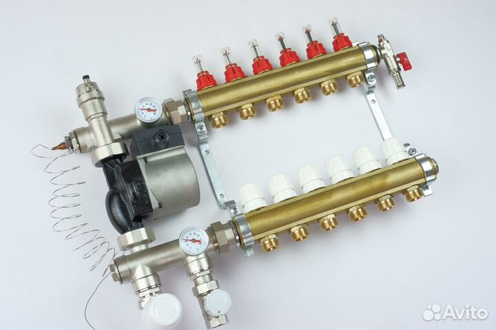 Коллектор для теплого пола TDS в сборе на 6 контур