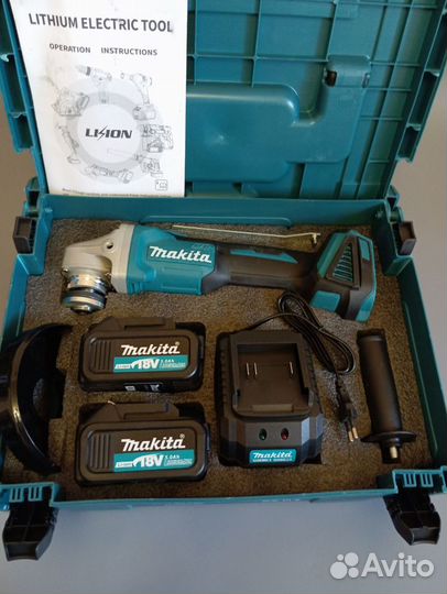 Аккумуляторная болгарка makita 18v, 125 mm