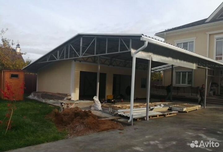 Изготовление навеса, бесплатная доставка КАД