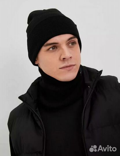 Шапка бини Nike со снудом Nike зимняя теплая