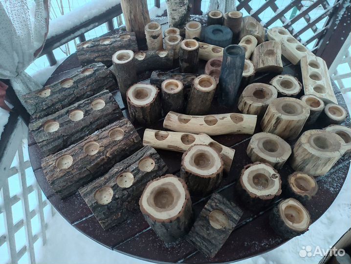 Подсвечники из дерева