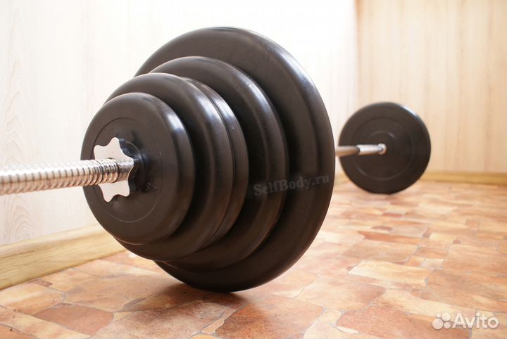 Штанга 83.3 кг (2x15/2x10/4x5/2x2.5), прямой гриф