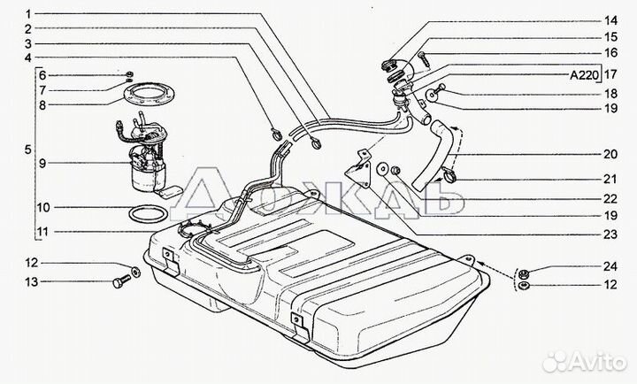 Бак топливный Шевролет Нива