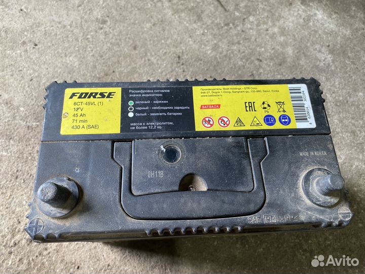 Аккумулятор с geely мк (forse 545350052)