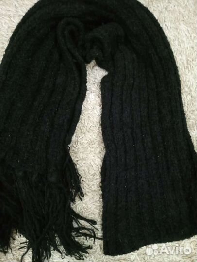 Двухметровый тёплый шарф с кистями