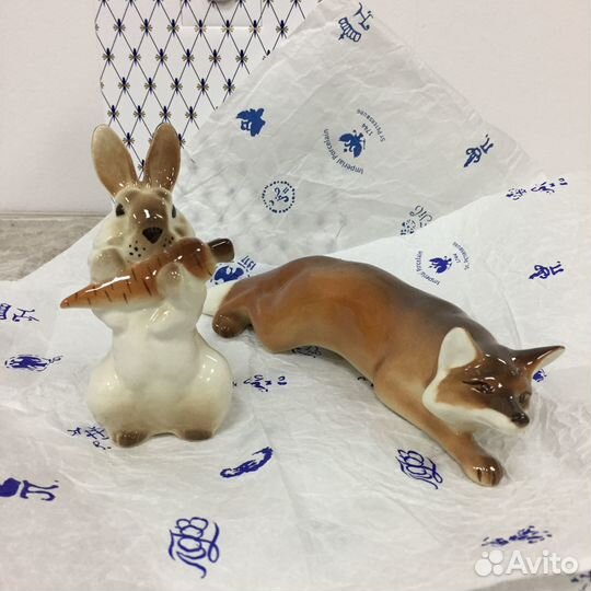 Скульптура Лисица/заяц с морковкой ифз(лфз)